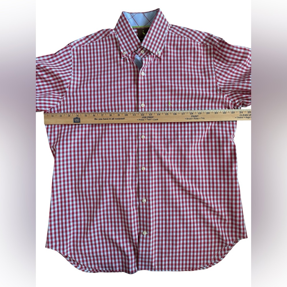 TailorByrd Large Red Gingham Button Down Shirt Me… - image 4